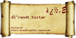 Árendt Eszter névjegykártya